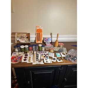 Vintage Sewing Notions Lot Buttons Dritz Buttonhole Maker Pins huge lot